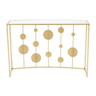 Champagne Gold Console Table with Mirror Top