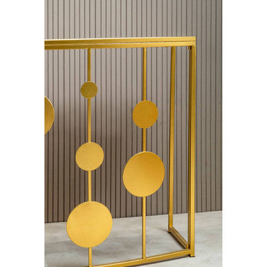 Champagne Gold Console Table with Mirror Top