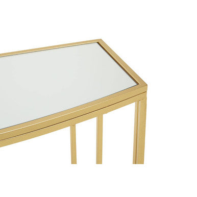 Champagne Gold Console Table with Mirror Top