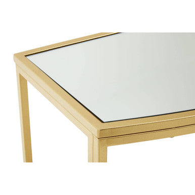 Champagne Gold Console Table with Mirror Top