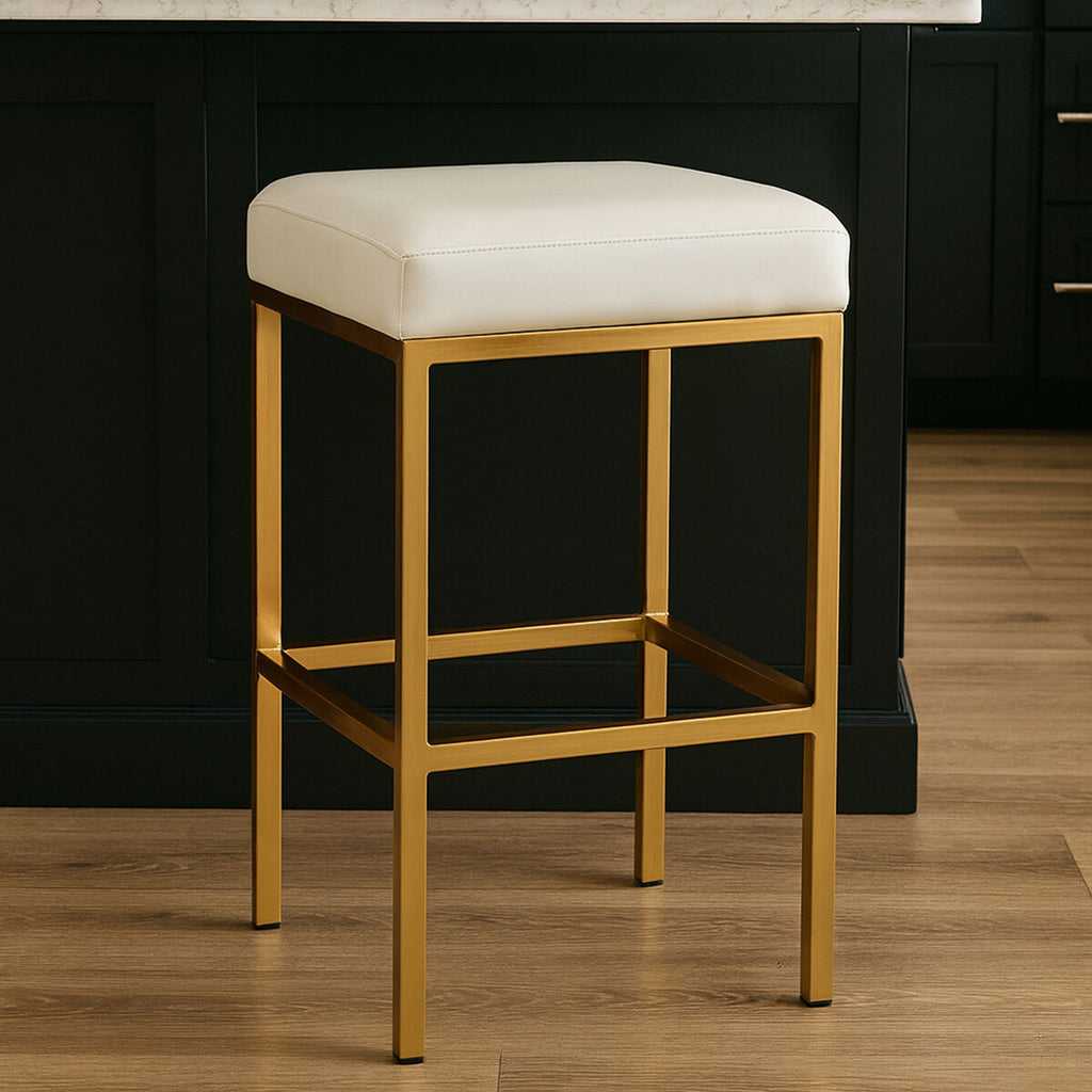 White and Gold Bar Stool
