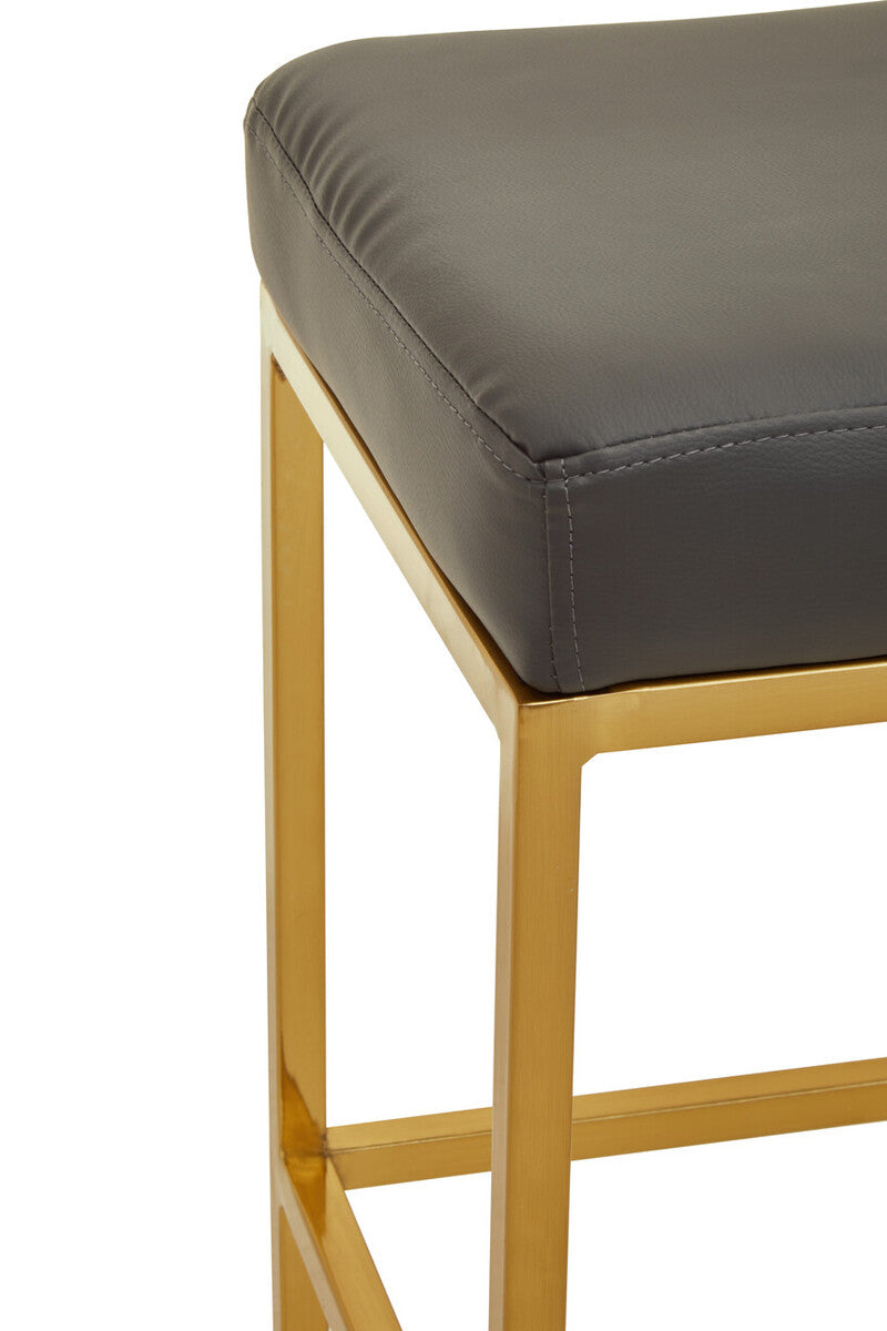 Dark Grey and Gold Bar Stool