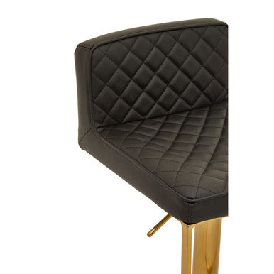 Black and Gold Bar Stool with Square Base