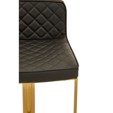 Black and Gold Bar Stool with Square Base