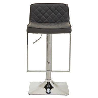 Dark Grey and Chrome Square Base Bar Stool