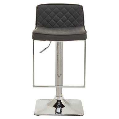 Dark Grey and Chrome Square Base Bar Stool