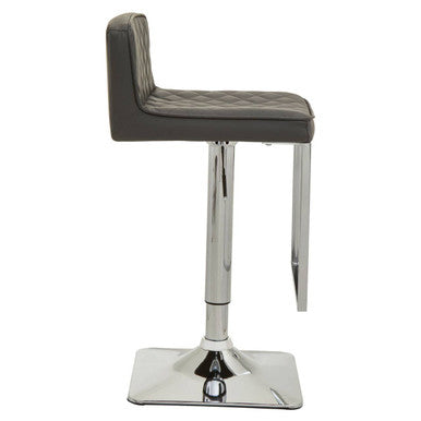 Dark Grey and Chrome Square Base Bar Stool
