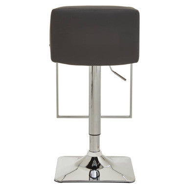 Dark Grey and Chrome Square Base Bar Stool