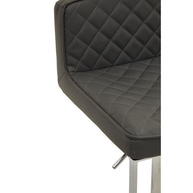 Dark Grey and Chrome Square Base Bar Stool