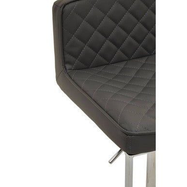 Dark Grey and Chrome Square Base Bar Stool