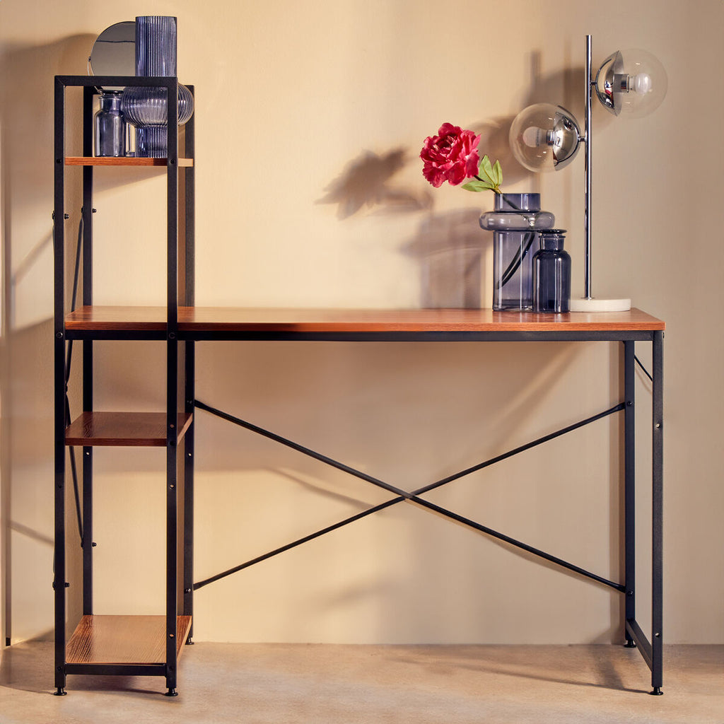 Red Pomelo Desk With Shelves