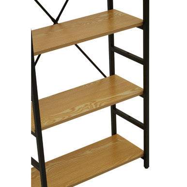 5 Tier Light Oak Effect Shelf Unit