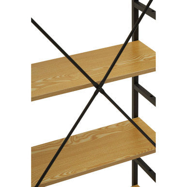 5 Tier Light Oak Effect Shelf Unit