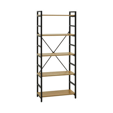 5 Tier Light Oak Effect Shelf Unit