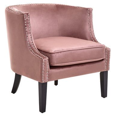 Pink Velvet Studded Chair
