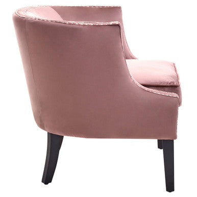Pink Velvet Studded Chair