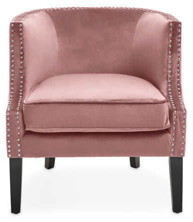 Pink Velvet Studded Chair