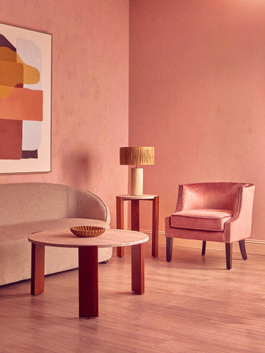 Pink Velvet Studded Chair