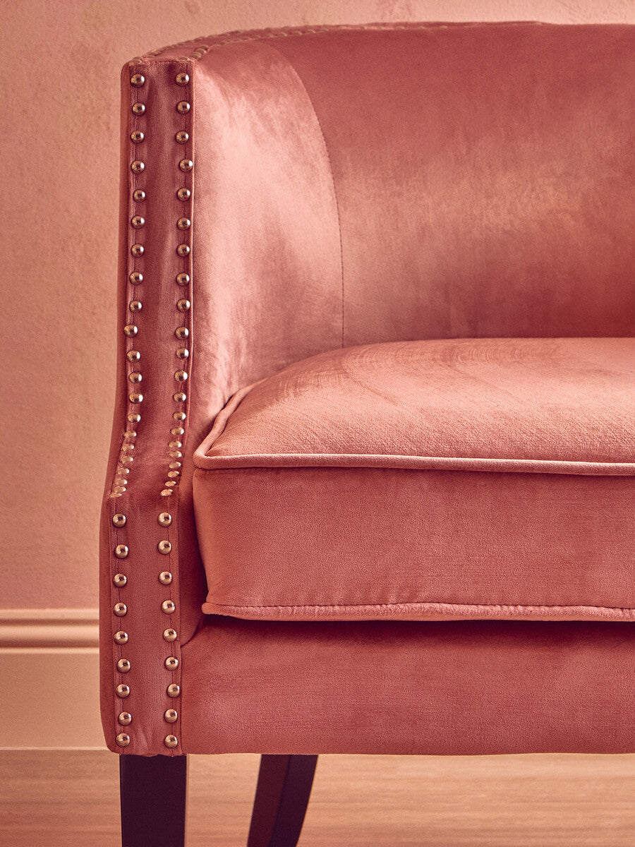 Pink Velvet Studded Chair