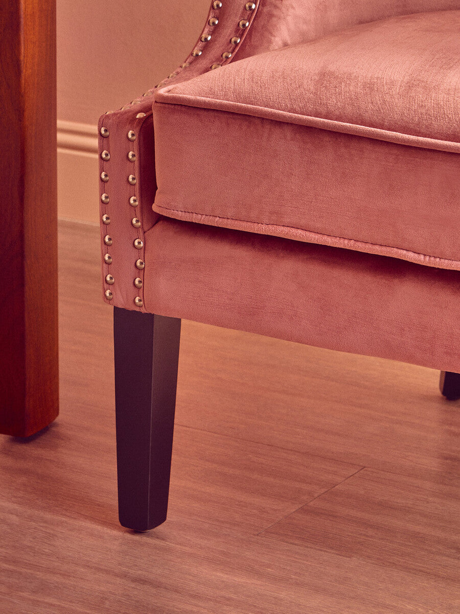Pink Velvet Studded Chair