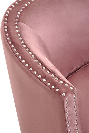 Pink Velvet Studded Chair
