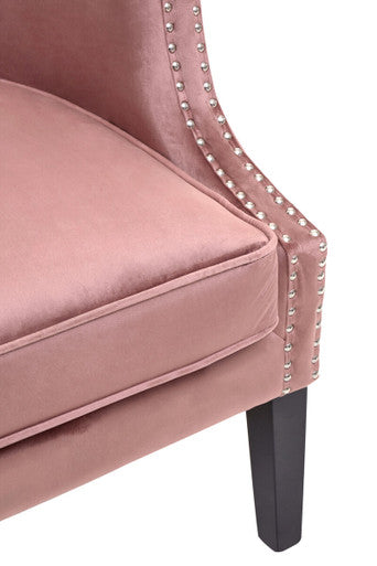 Pink Velvet Studded Chair
