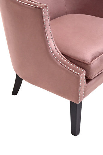 Pink Velvet Studded Chair