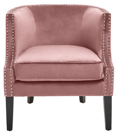 Pink Velvet Studded Chair