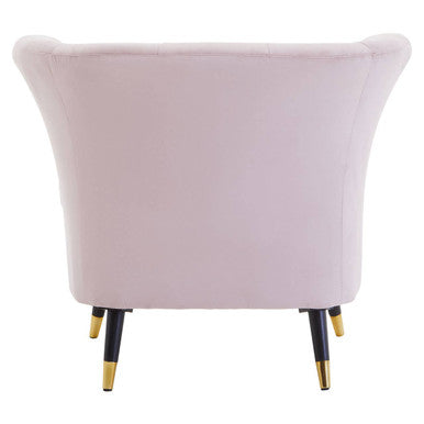 Dusky Pink Velvet Curved Accent Chair