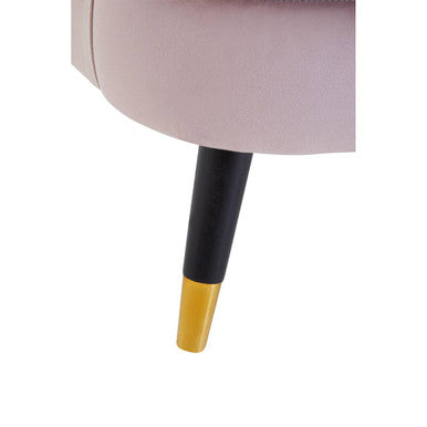 Dusky Pink Velvet Curved Accent Chair