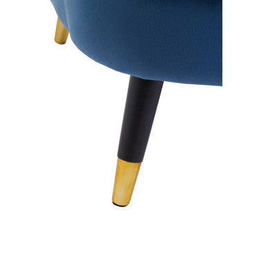 Midnight Blue Velvet Curved Accent Chair