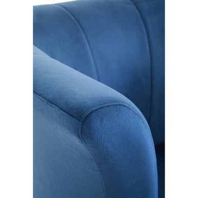 Midnight Blue Velvet Curved Accent Chair