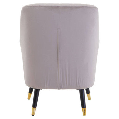 Loretta Mink Velvet Accent Chair with Black Legs