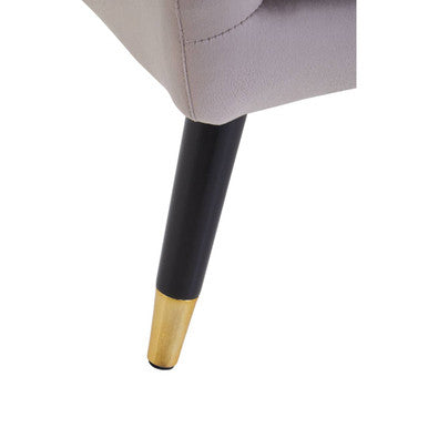 Loretta Mink Velvet Accent Chair with Black Legs
