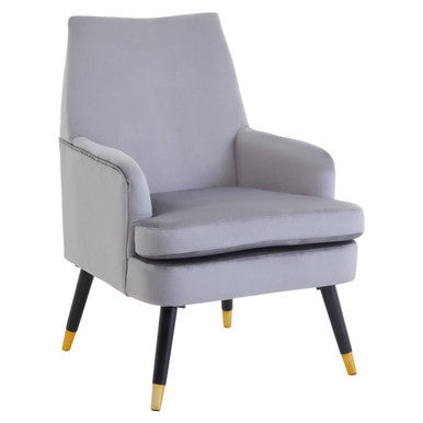 Grey Velvet Accent Chair Loretta