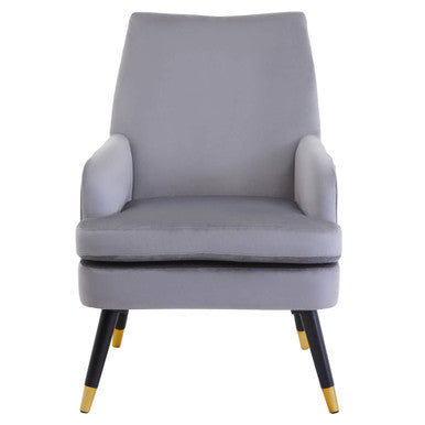 Grey Velvet Accent Chair Loretta