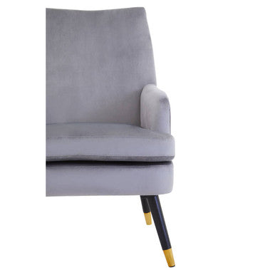 Grey Velvet Accent Chair Loretta