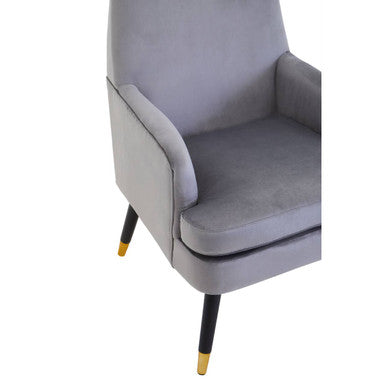 Grey Velvet Accent Chair Loretta