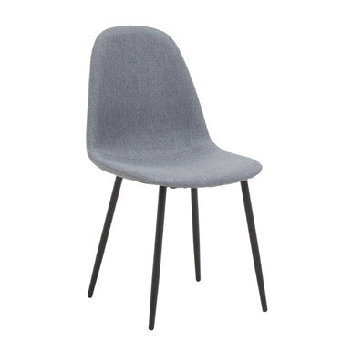 Grey Fabric Dining Chair with Black Base