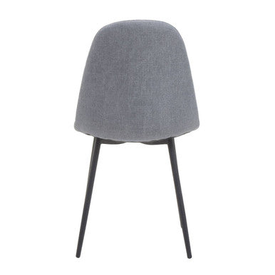 Grey Fabric Dining Chair with Black Base