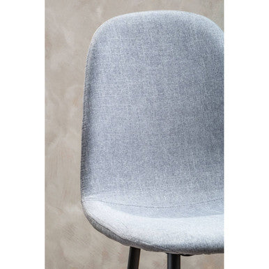 Grey Fabric Dining Chair with Black Base