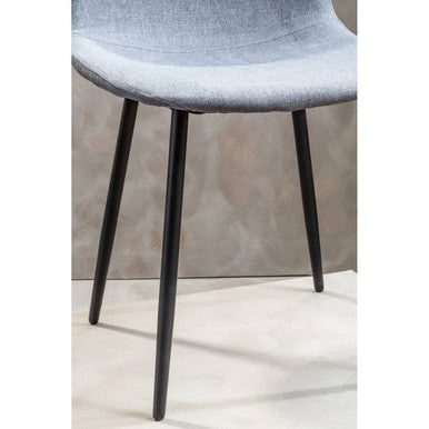 Grey Fabric Dining Chair with Black Base
