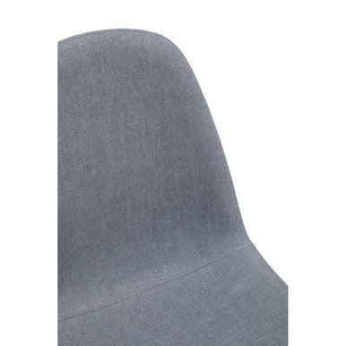 Grey Fabric Dining Chair with Black Base