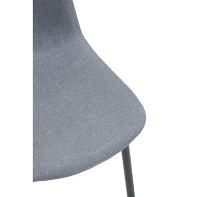 Grey Fabric Dining Chair with Black Base