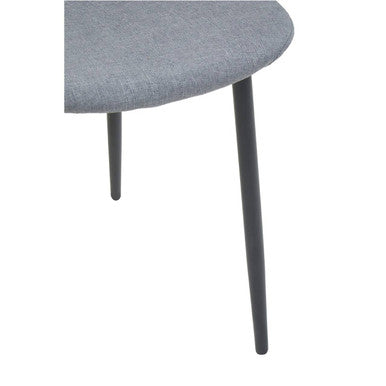 Grey Fabric Dining Chair with Black Base