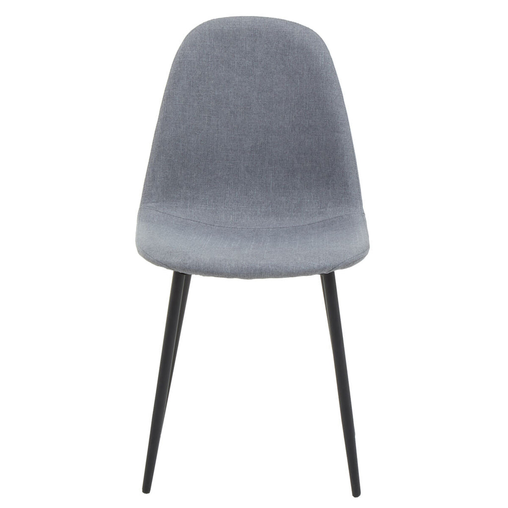 Grey Fabric Dining Chair with Black Base