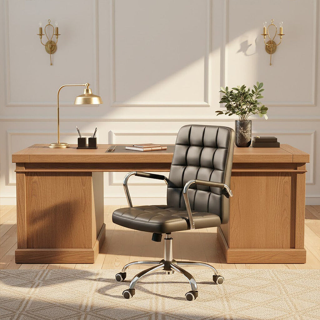 Black Tufted Home Office Chair