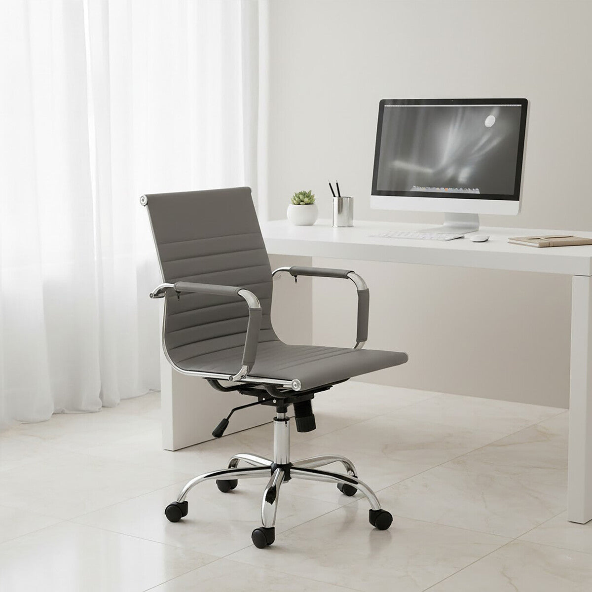 Grey Low Back Home Office Chair