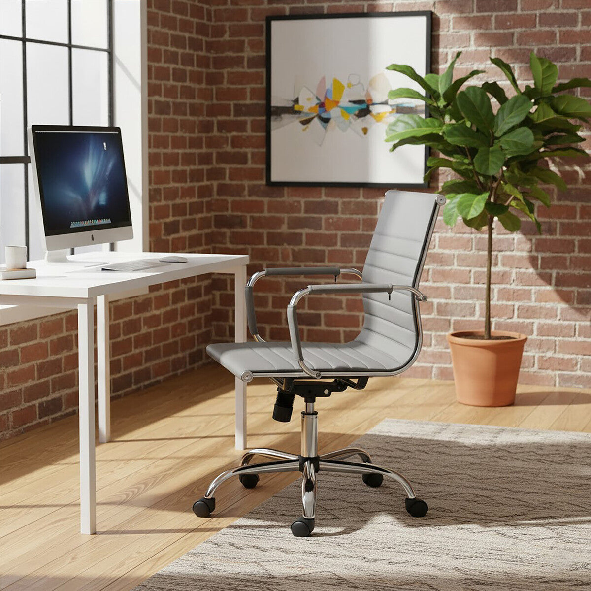 Grey Low Back Home Office Chair