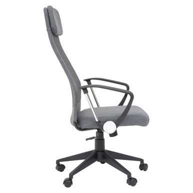 Grey Mesh and Fabric Home Office Chair